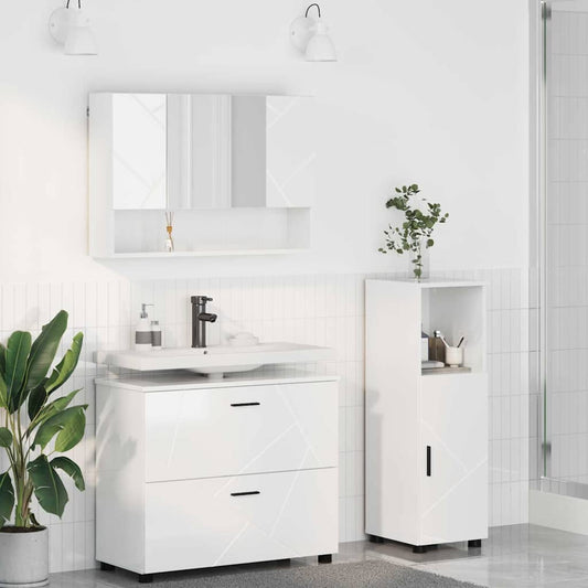 Bathroom Furniture Set 3 pcs High Gloss White