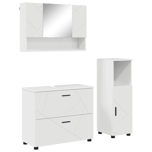 Bathroom Furniture Set 3 pcs High Gloss White