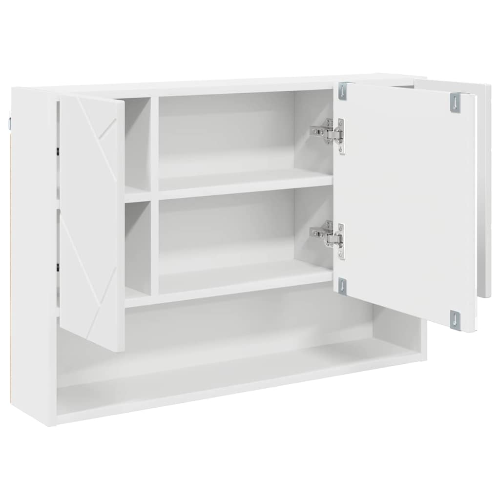Bathroom Furniture Set 3 pcs White Engineered Wood and Metal
