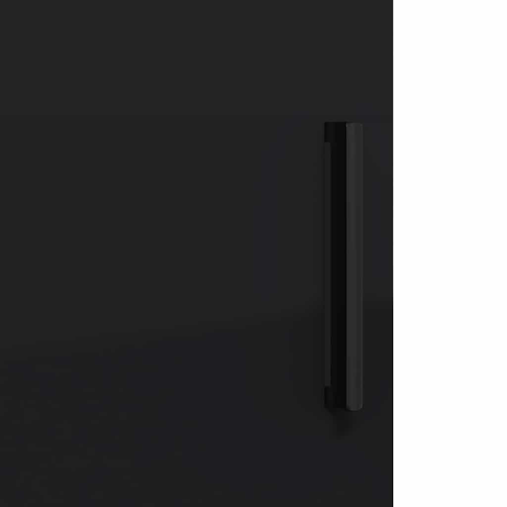 Bathroom Furniture Set 3 pcs Black Engineered Wood and Metal