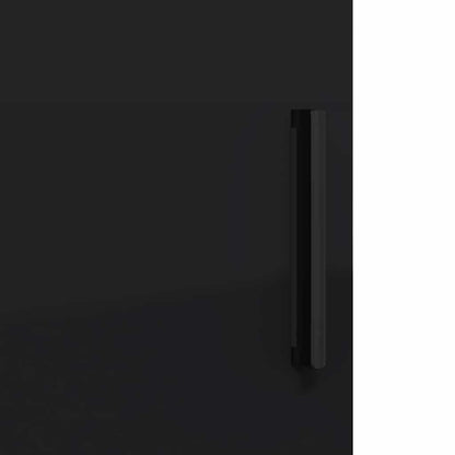 Bathroom Furniture Set 3 pcs Black Engineered Wood and Metal