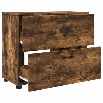 Bathroom Furniture Set 3 pcs Smoked Oak