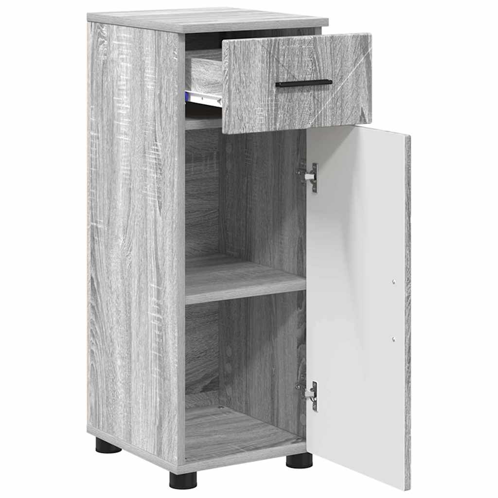 Bathroom Furniture Set with Drawer with Shelf 3 pcs Grey Sonoma