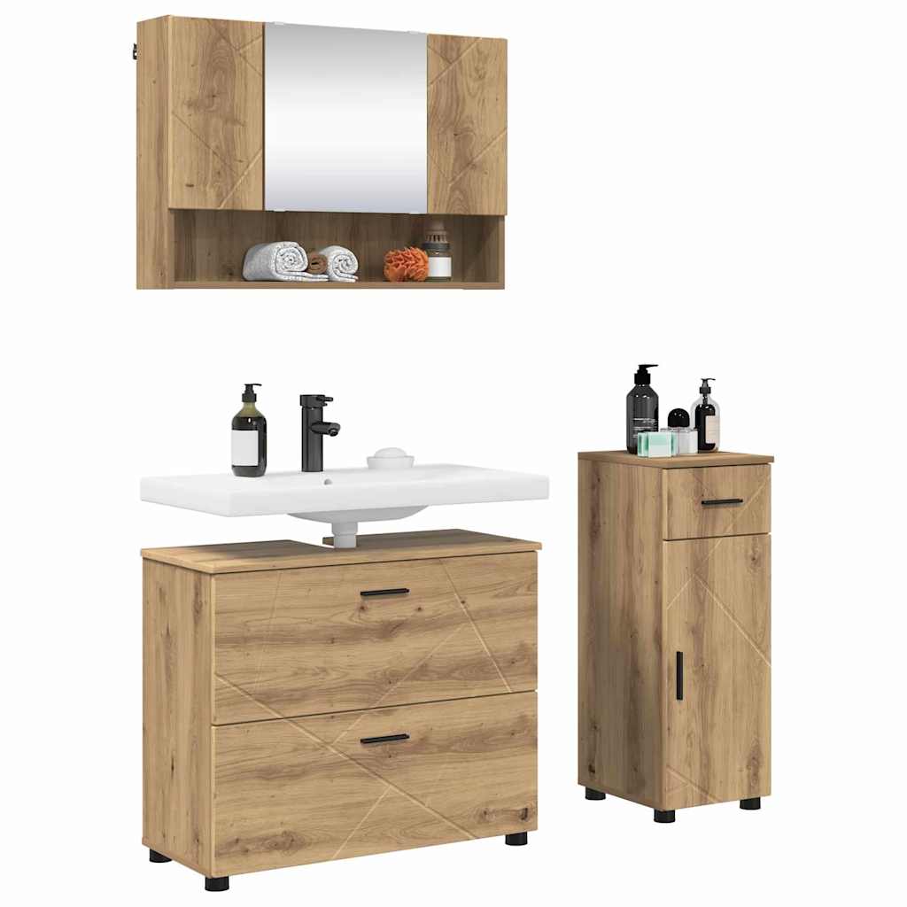 Bathroom Furniture Set 3 pcs Artisan Oak