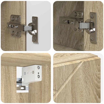 Bathroom Furniture Set with Drawer with Shelf 4 pcs Sonoma Oak