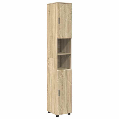 Bathroom Furniture Set with Drawer with Shelf 4 pcs Sonoma Oak