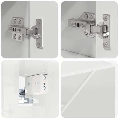Bathroom Furniture Set with Drawer 4 pcs High Gloss White
