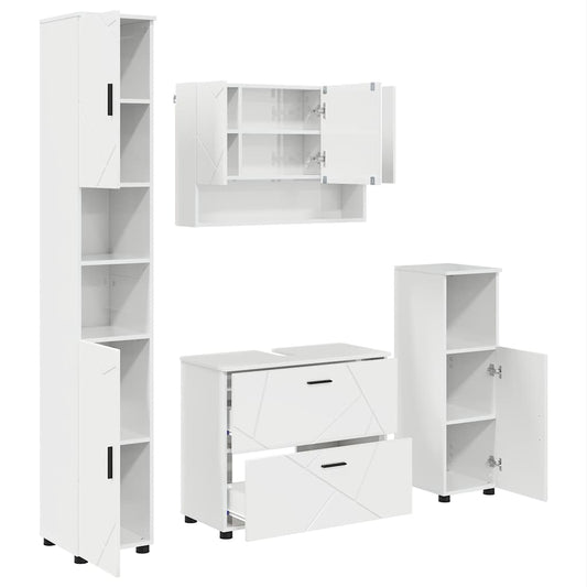 Bathroom Furniture Set 4 pcs High Gloss White