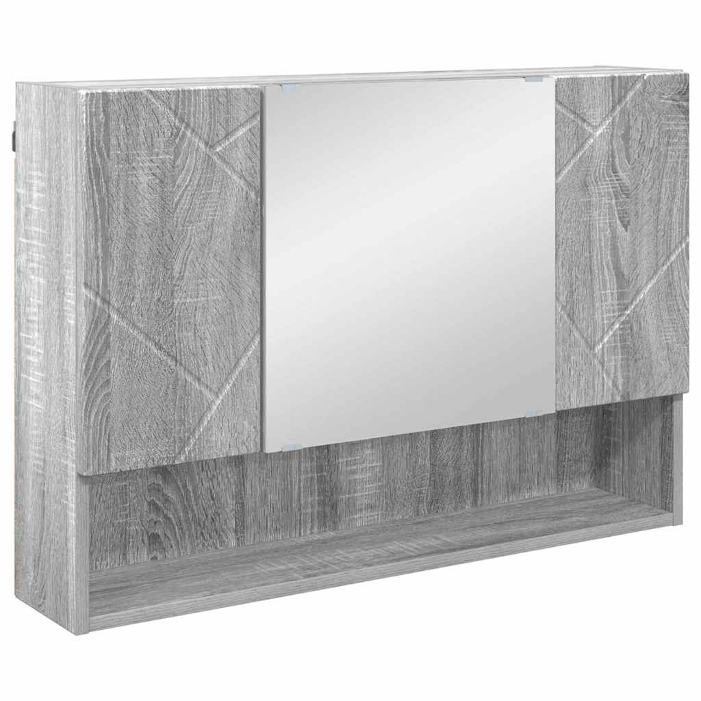 Bathroom Furniture Set with Drawer with Shelf 4 pcs Grey Sonoma