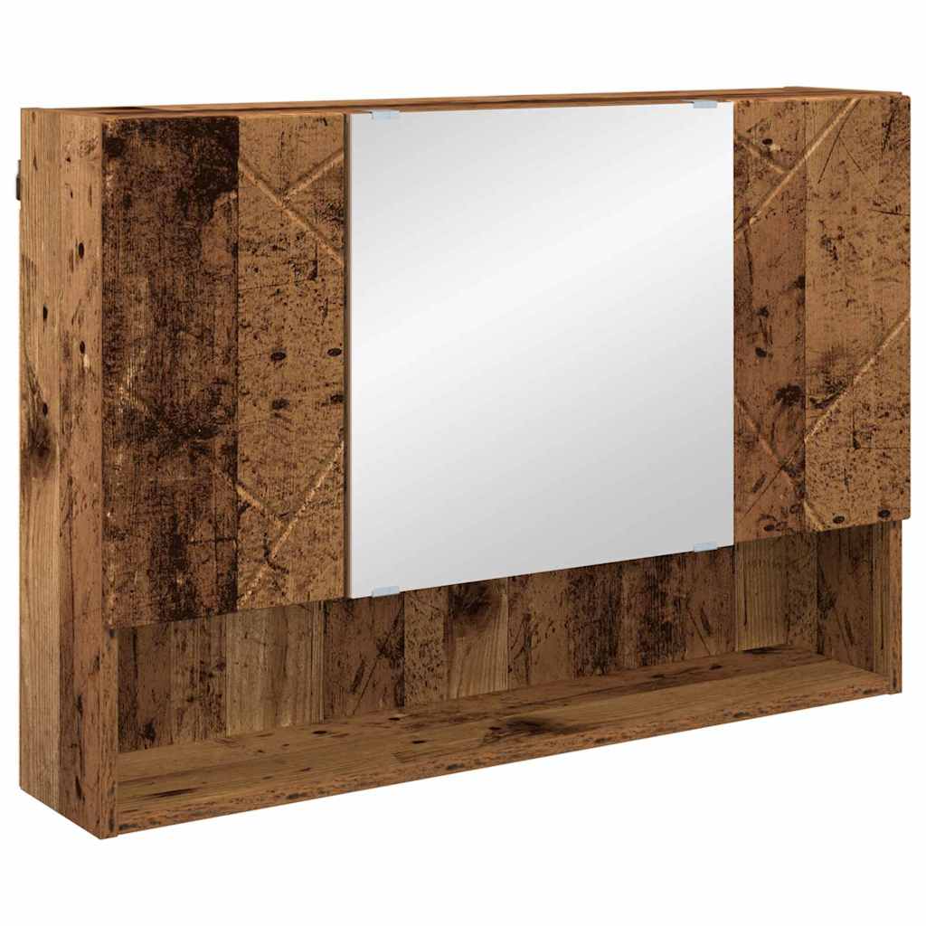 Bathroom Furniture Set 4 pcs Old Wood Engineered Wood and Metal