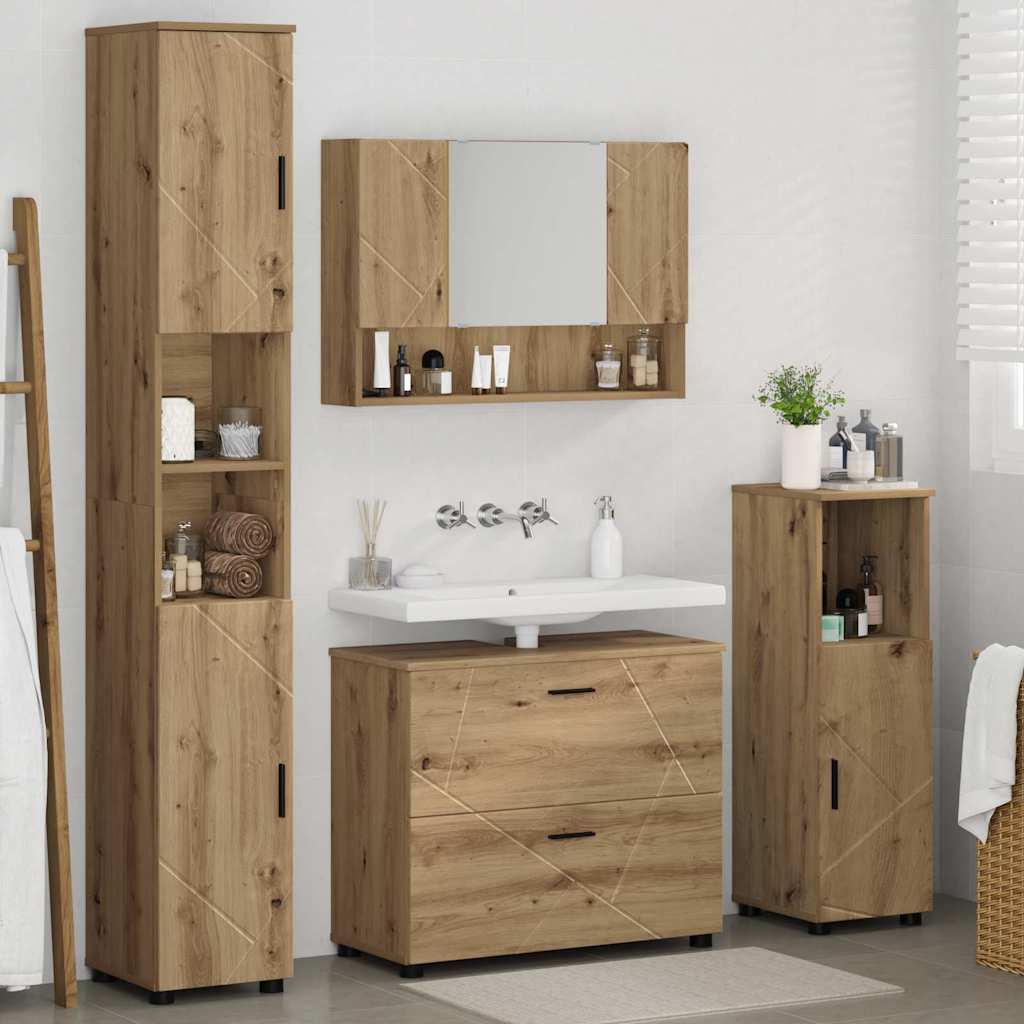 Bathroom Furniture Set 4 pcs Artisan Oak