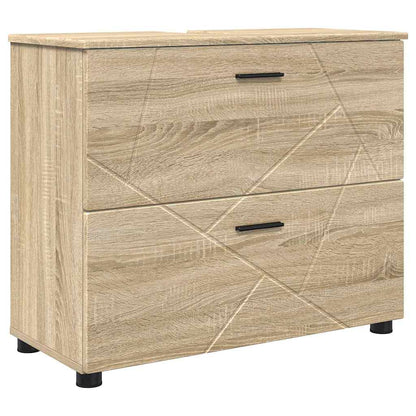 Bathroom Furniture Set with Drawer with Shelf 4 pcs Sonoma Oak