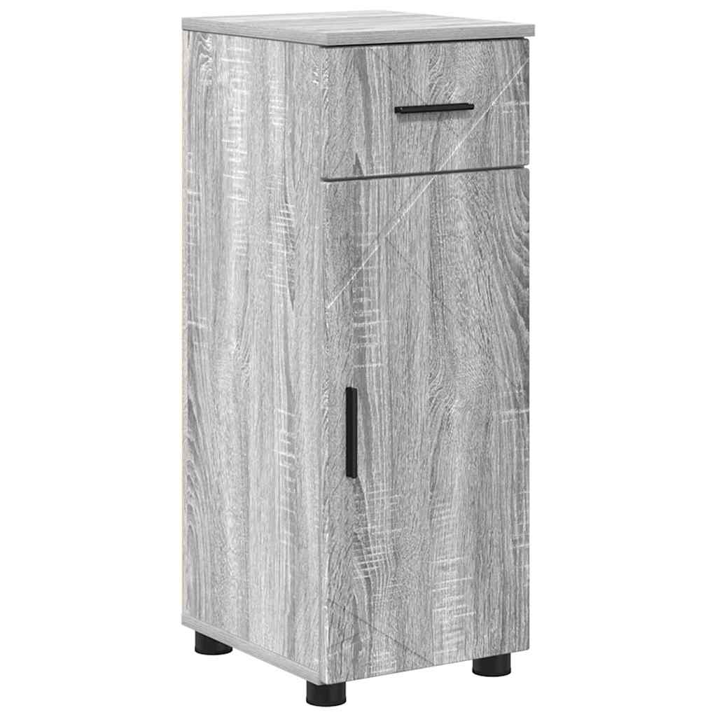 Bathroom Furniture Set with Drawer with Shelf 4 pcs Grey Sonoma