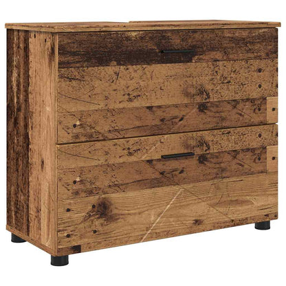 Bathroom Furniture Set 4 pcs Old Wood Engineered Wood and Metal