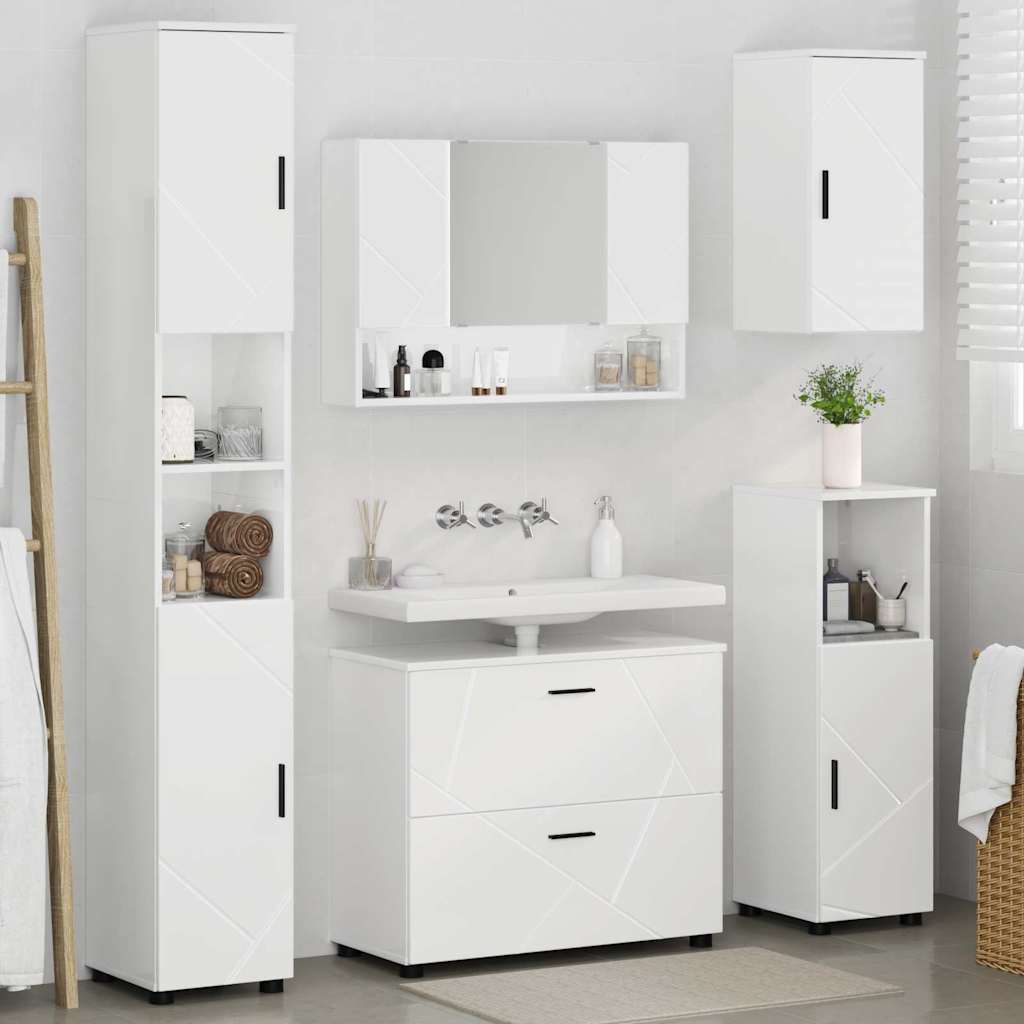 Bathroom Furniture Set 5 pcs High Gloss White