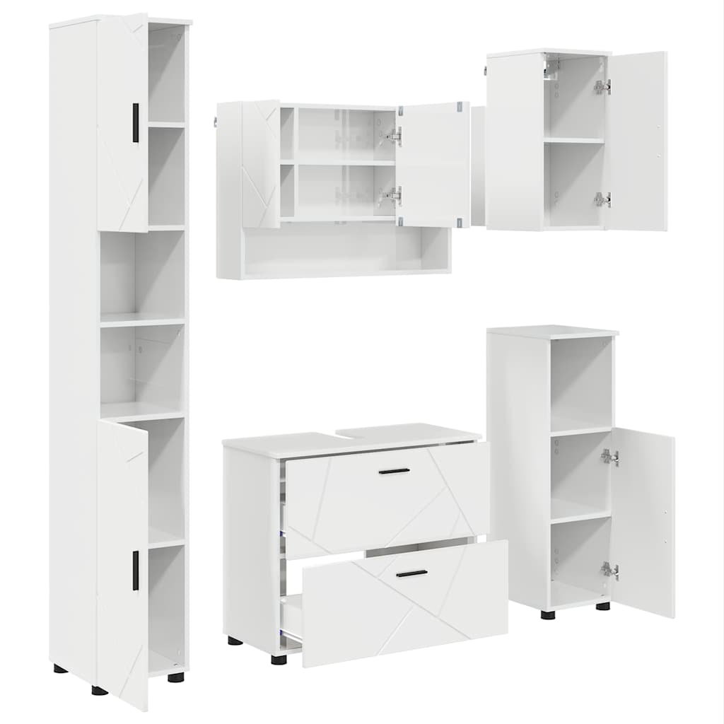 Bathroom Furniture Set 5 pcs High Gloss White