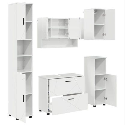 Bathroom Furniture Set 5 pcs High Gloss White