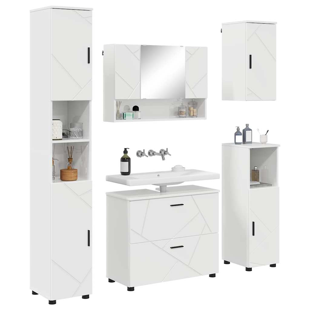 Bathroom Furniture Set 5 pcs High Gloss White