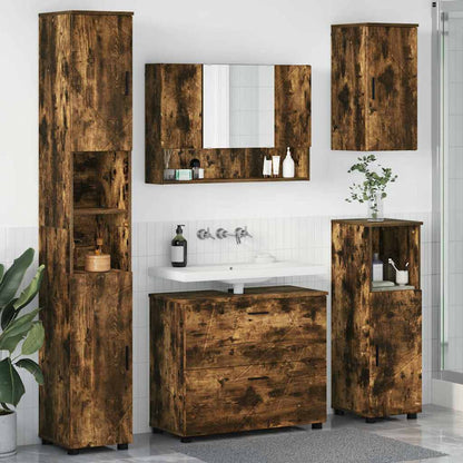 Bathroom Furniture Set 5 pcs Smoked Oak
