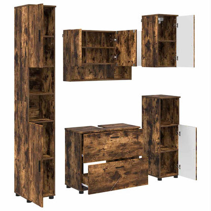 Bathroom Furniture Set 5 pcs Smoked Oak