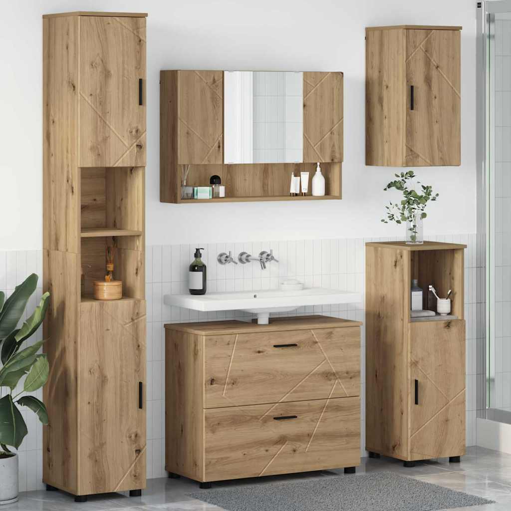 Bathroom Furniture Set 5 pcs Artisan Oak