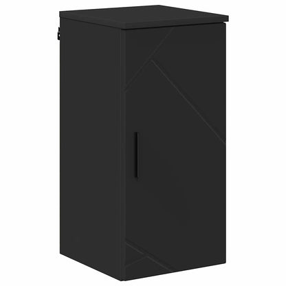 Bathroom Furniture Set 5 pcs Black Engineered Wood and Metal