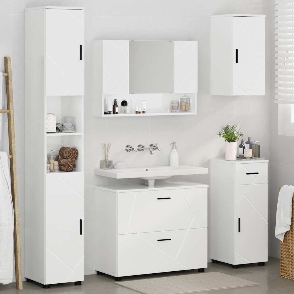 Bathroom Furniture Set 5 pcs High Gloss White