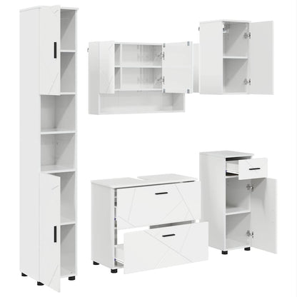 Bathroom Furniture Set 5 pcs High Gloss White