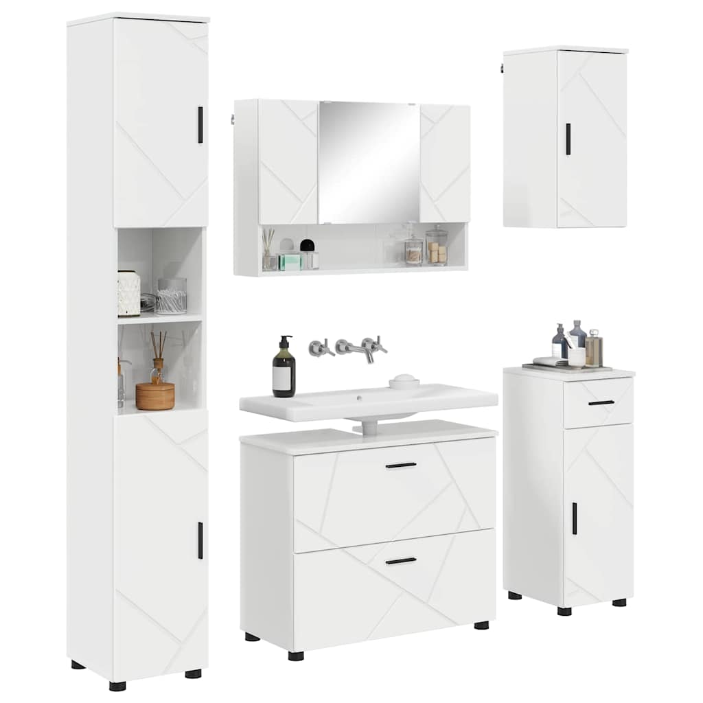 Bathroom Furniture Set 5 pcs High Gloss White