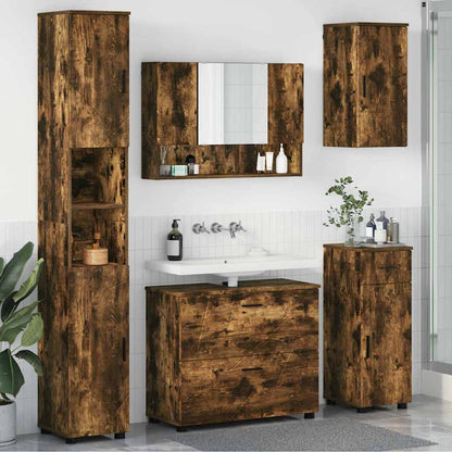 Bathroom Furniture Set 5 pcs Smoked Oak