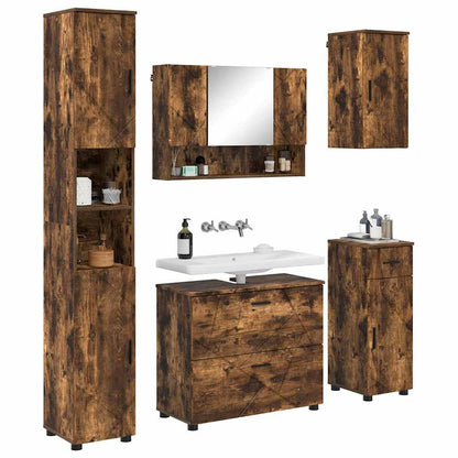 Bathroom Furniture Set 5 pcs Smoked Oak