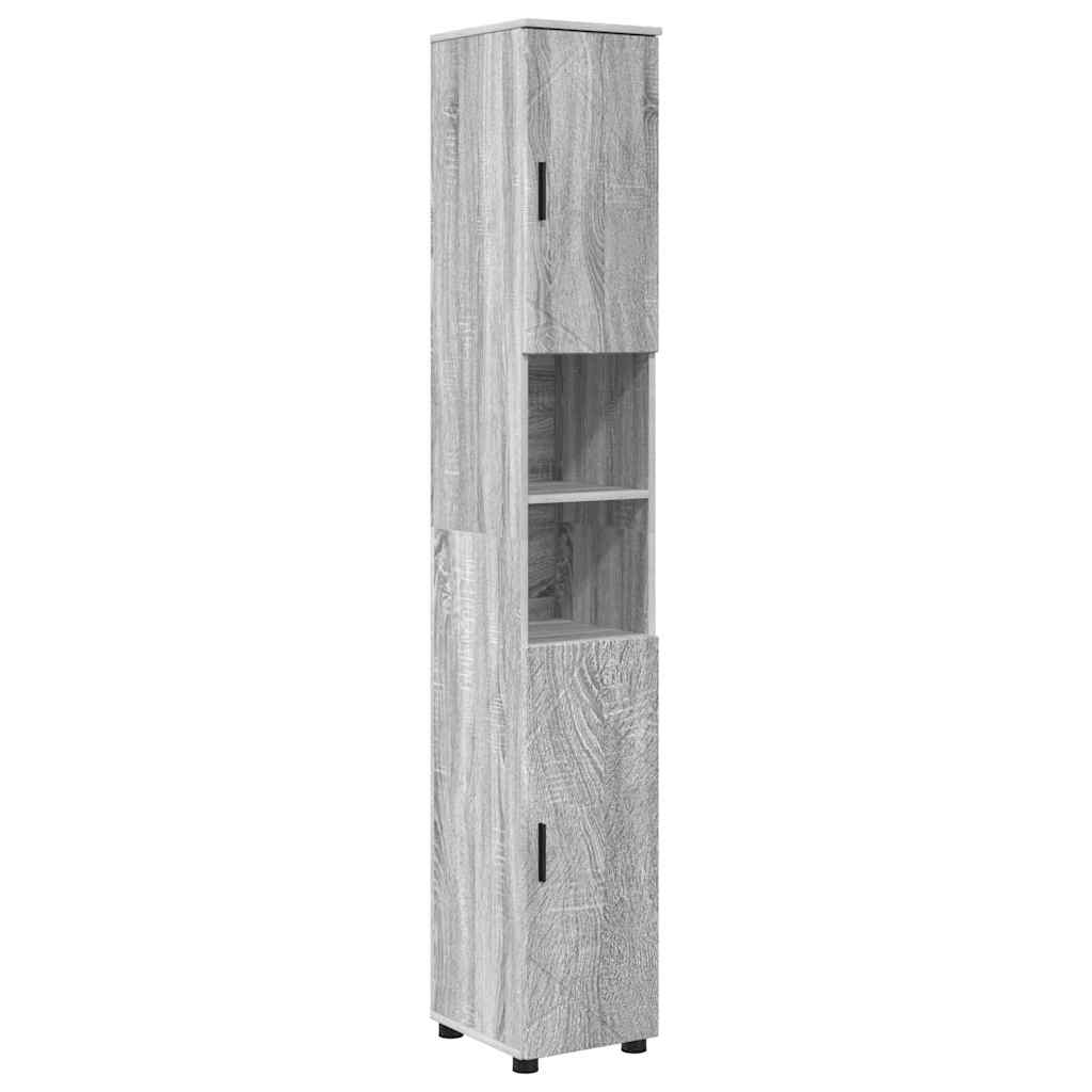 Bathroom Furniture Set with Drawer with Shelf 5 pcs Grey Sonoma