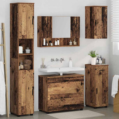 Bathroom Furniture Set 5 pcs Old Wood Engineered Wood and Metal