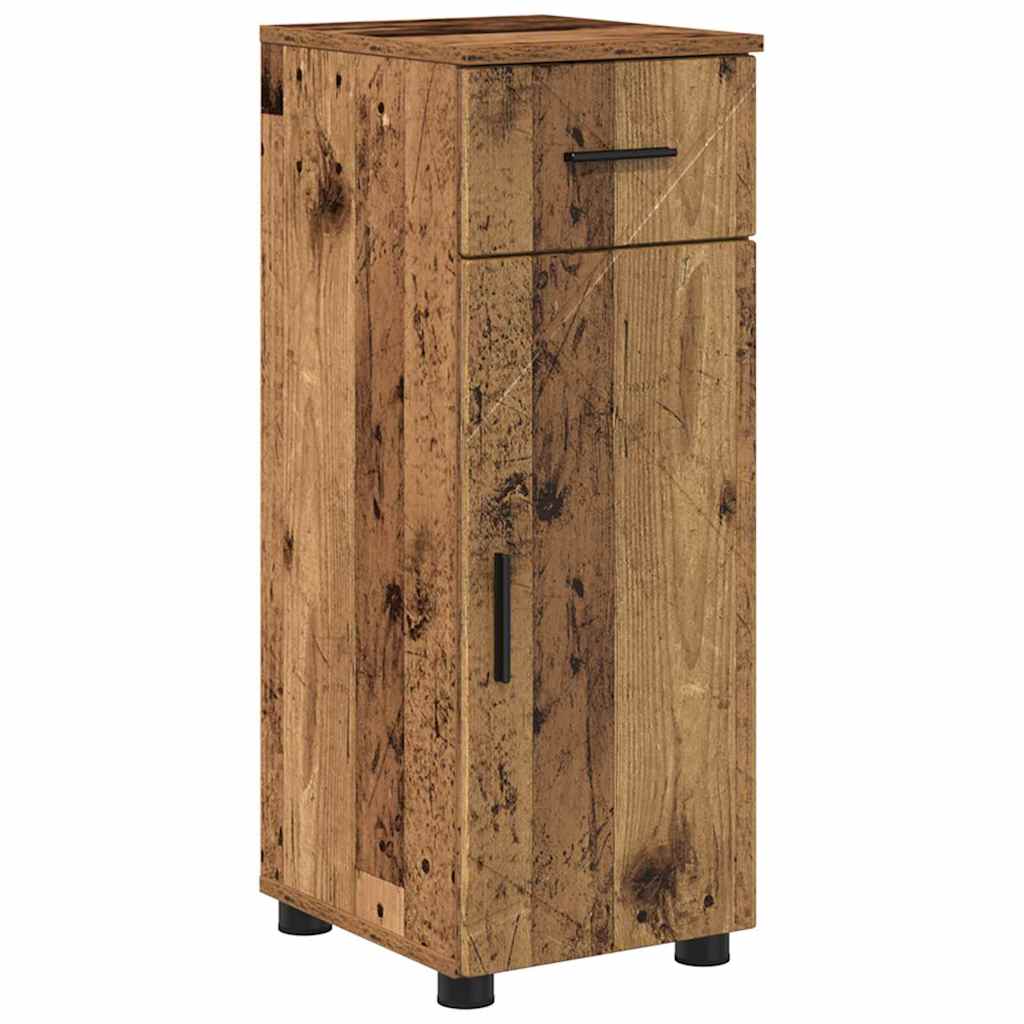 Bathroom Furniture Set 5 pcs Old Wood Engineered Wood and Metal