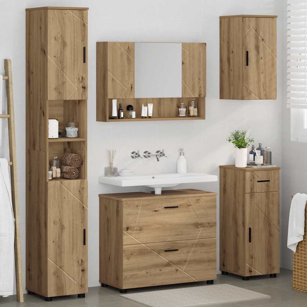 Bathroom Furniture Set 5 pcs Artisan Oak