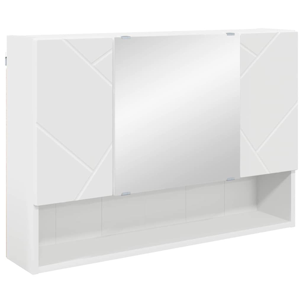 Bathroom Furniture Set 4 pcs White Engineered Wood and Metal
