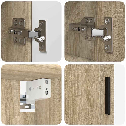 Bathroom Furniture Set with Drawer with Shelf 4 pcs Sonoma Oak
