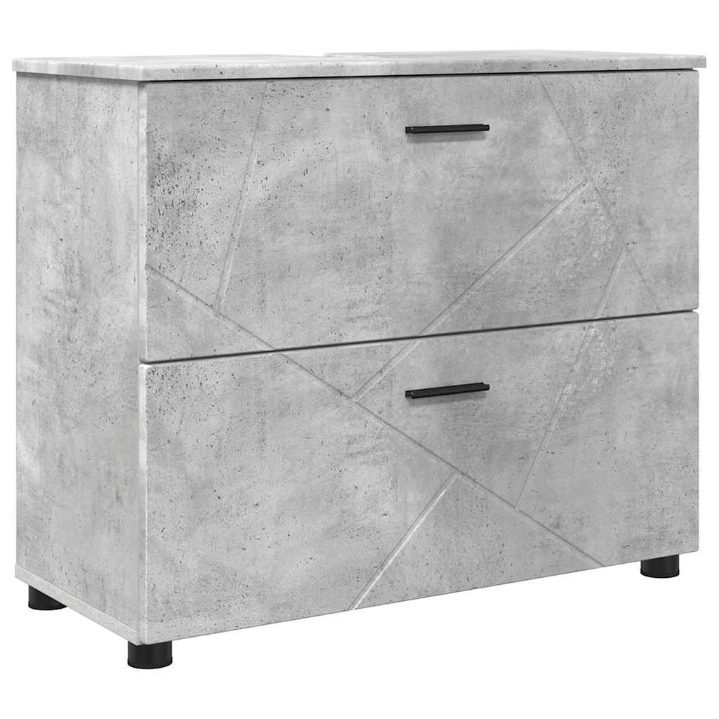 Bathroom Furniture Set with Drawer 4 pcs Concrete Grey
