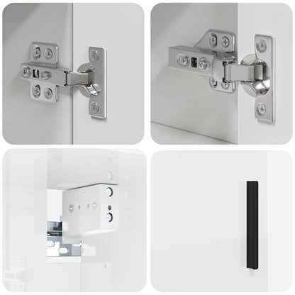 Bathroom Furniture Set with Drawer 4 pcs High Gloss White