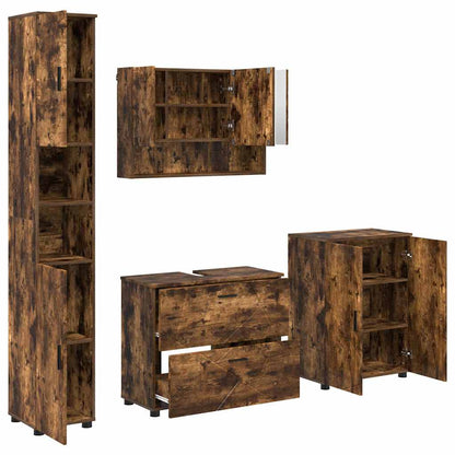 Bathroom Furniture Set 4 pcs Smoked Oak