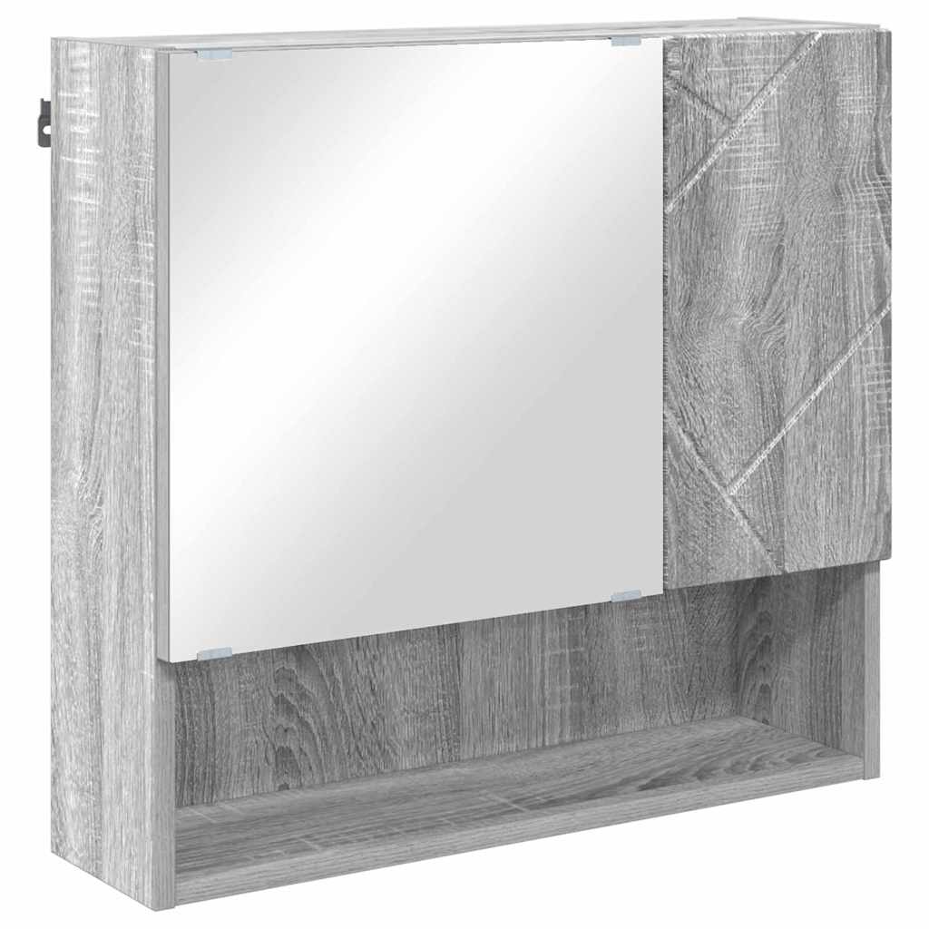 Bathroom Furniture Set with Drawer with Shelf 4 pcs Grey Sonoma