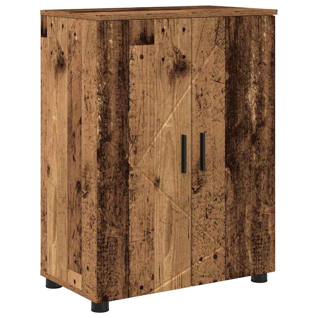 Bathroom Furniture Set 4 pcs Old Wood Engineered Wood and Metal