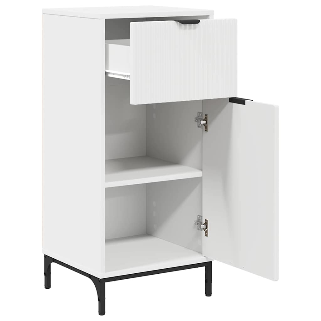 Bathroom Furniture Set 2 pcs White Engineered Wood and Metal