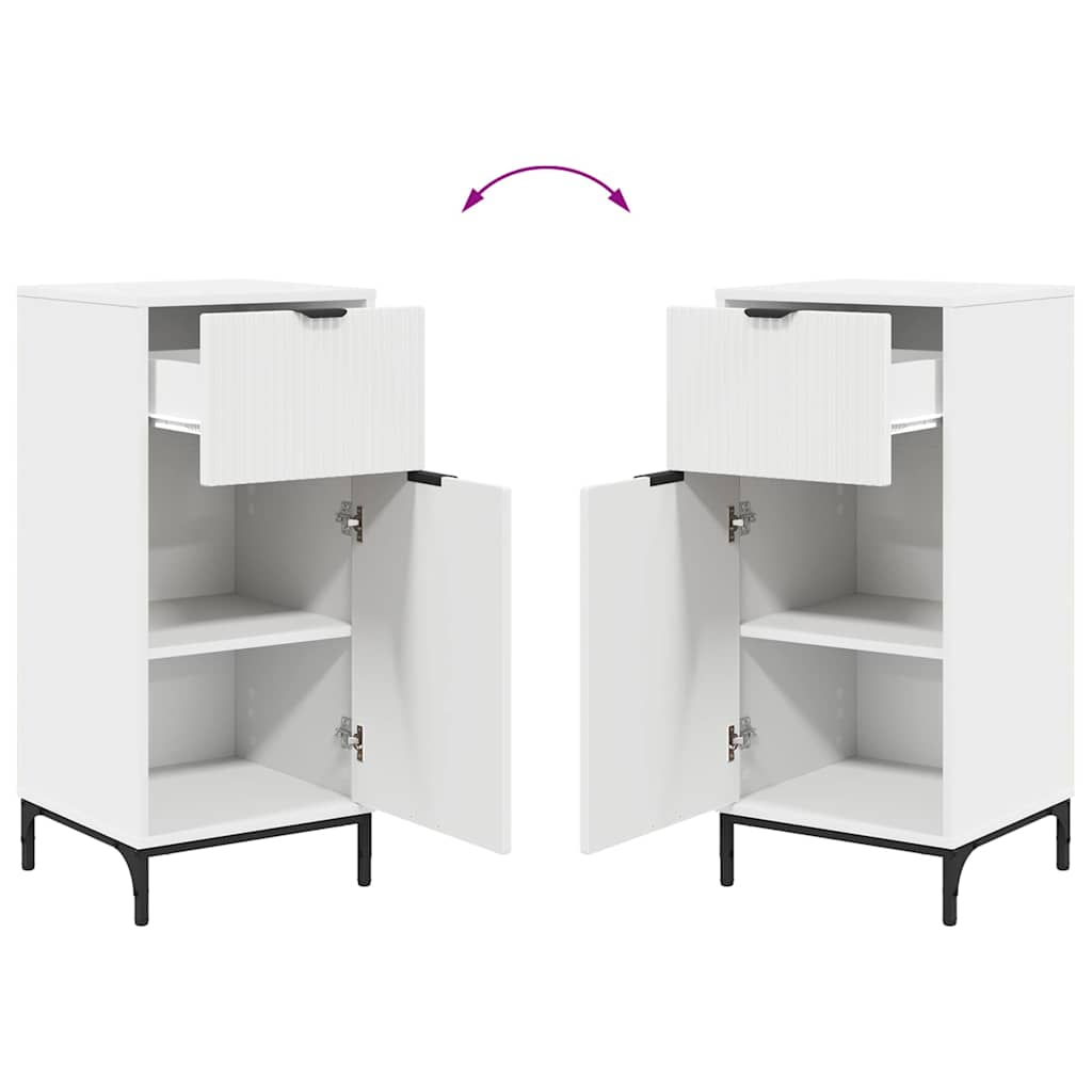 Bathroom Furniture Set 2 pcs White Engineered Wood and Metal