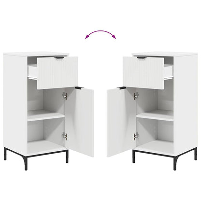 Bathroom Furniture Set 2 pcs White Engineered Wood and Metal