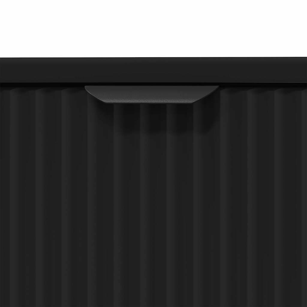 Bathroom Furniture Set 2 pcs Black Engineered Wood and Metal