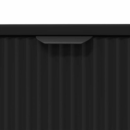 Bathroom Furniture Set 2 pcs Black Engineered Wood and Metal