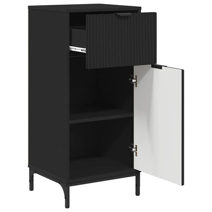 Bathroom Furniture Set 2 pcs Black Engineered Wood and Metal