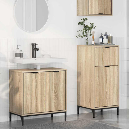 Bathroom Furniture Set with Drawer with Shelf 2 pcs Sonoma Oak