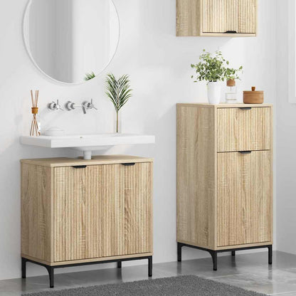 Bathroom Furniture Set with Drawer with Shelf 2 pcs Sonoma Oak